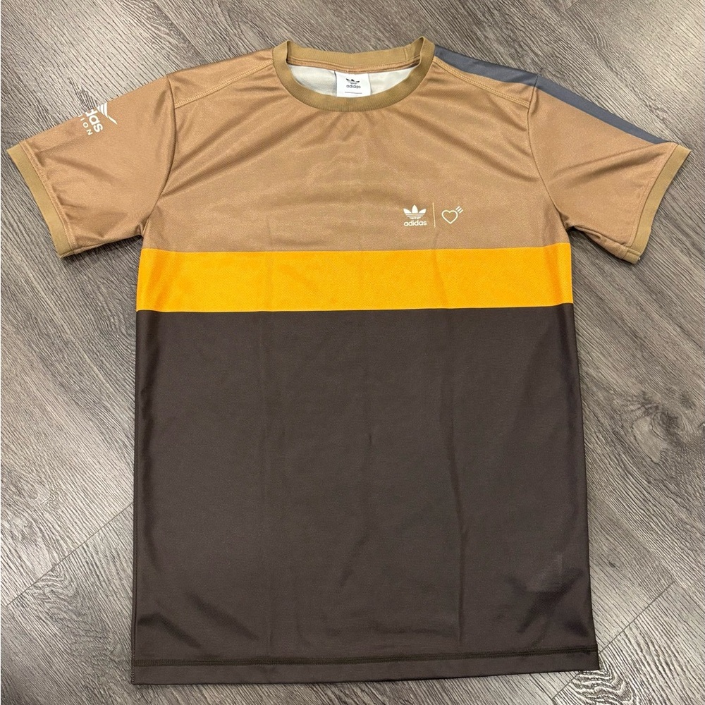 NIGO Human Made x Adidas Mens XL Athletic Tee, Brown and Orange